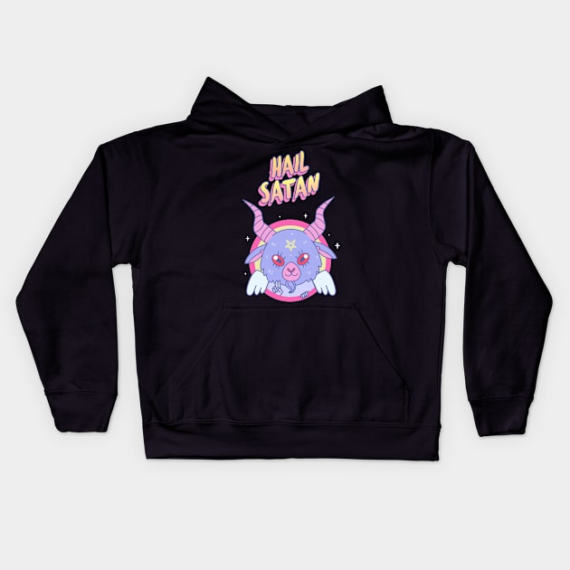 Hail Satan Kids Hoodie by Cat Vs Dog